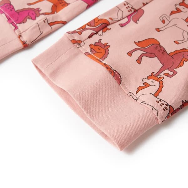Pyjamas med långa ärmar för barn ljusrosa 116