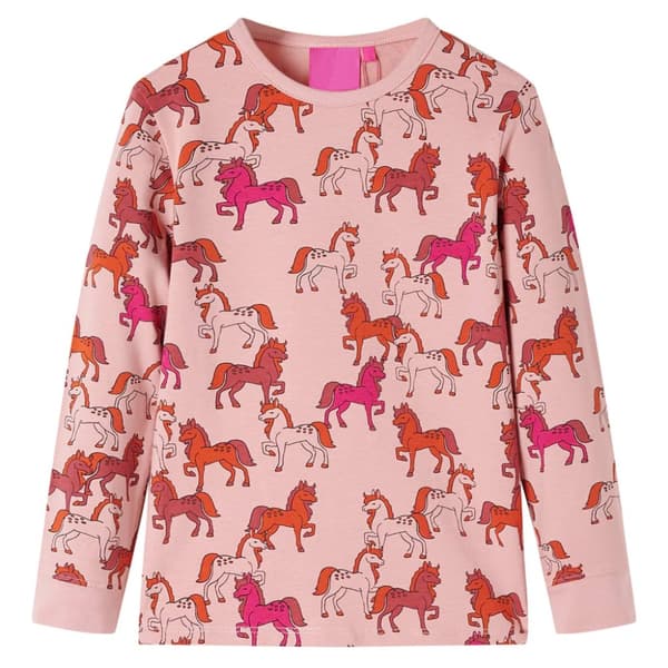 Pyjamas med långa ärmar för barn ljusrosa 116