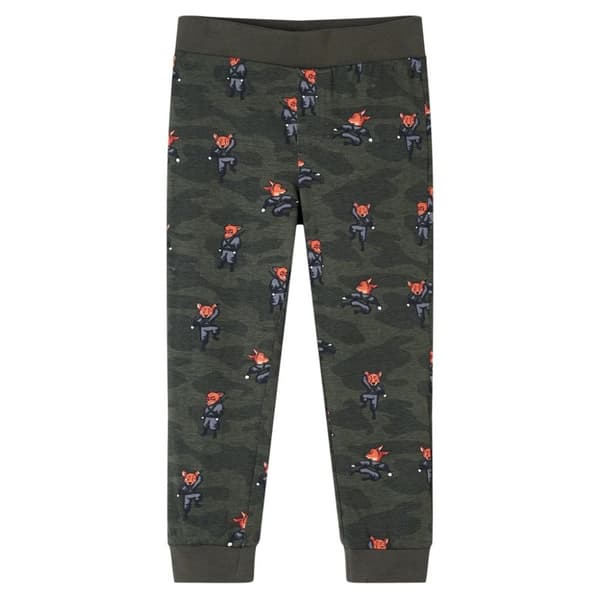 Pyjamas med långa ärmar för barn khaki 140
