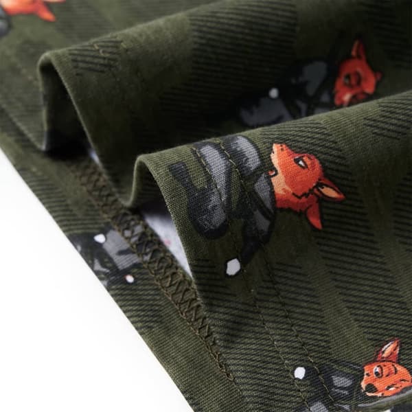 Pyjamas med långa ärmar för barn khaki 140