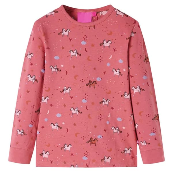 Lasten pitkähihainen pyjama vanha pinkki 92