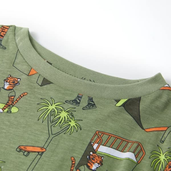 Lasten lyhythihainen pyjama vaalea khaki 116