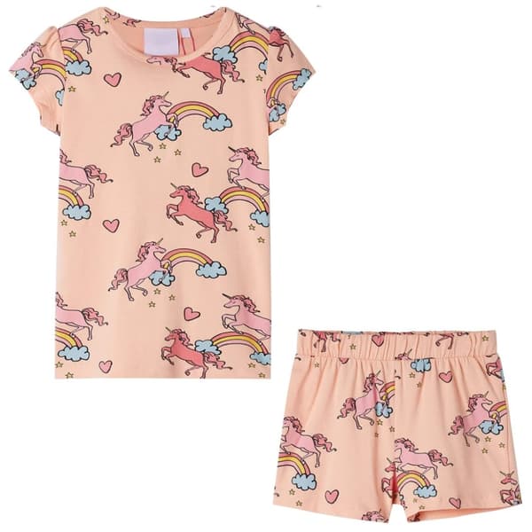 Pyjamas til børn str. 128 korte ærmer orange