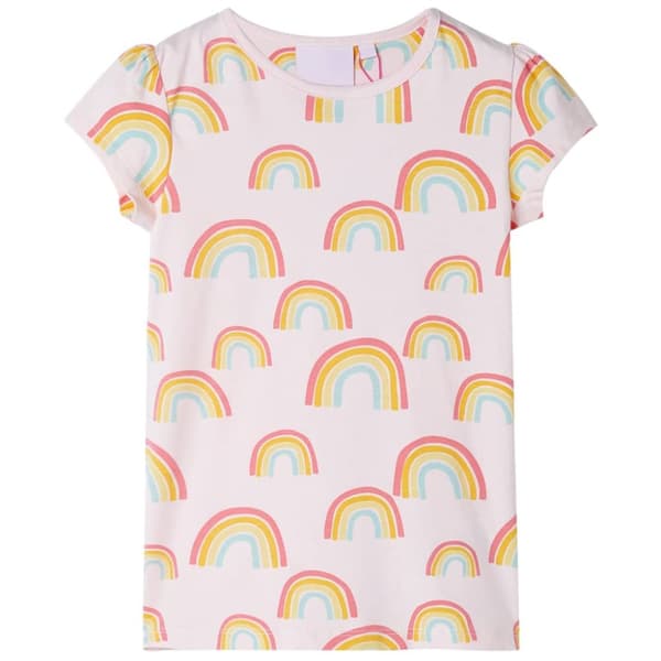 Barnpyjamas med korta ärmar blekrosa 116