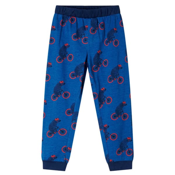 Pyjamas med långa ärmar för barn petrolblå 104