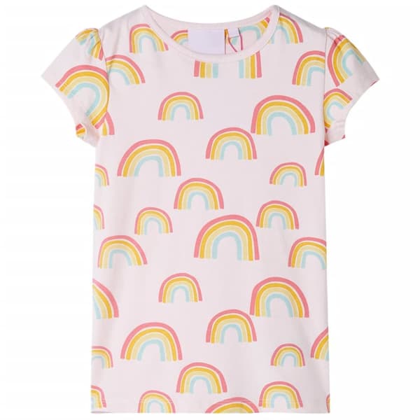 Barnpyjamas med korta ärmar blekrosa 128
