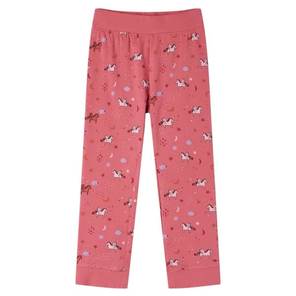 Pyjamas med långa ärmar för barn gammelrosa 104