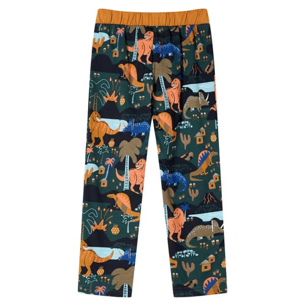 Pyjamas med långa ärmar för barn mörkgrön 128