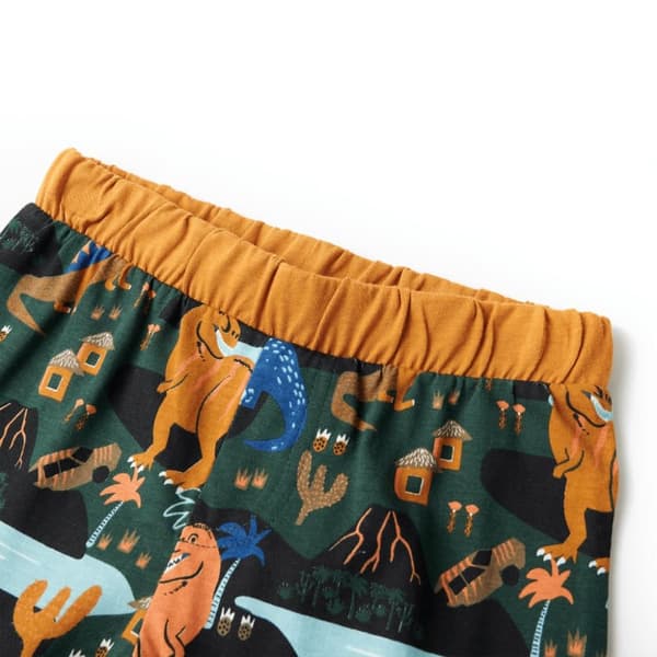 Pyjamas med långa ärmar för barn mörkgrön 92