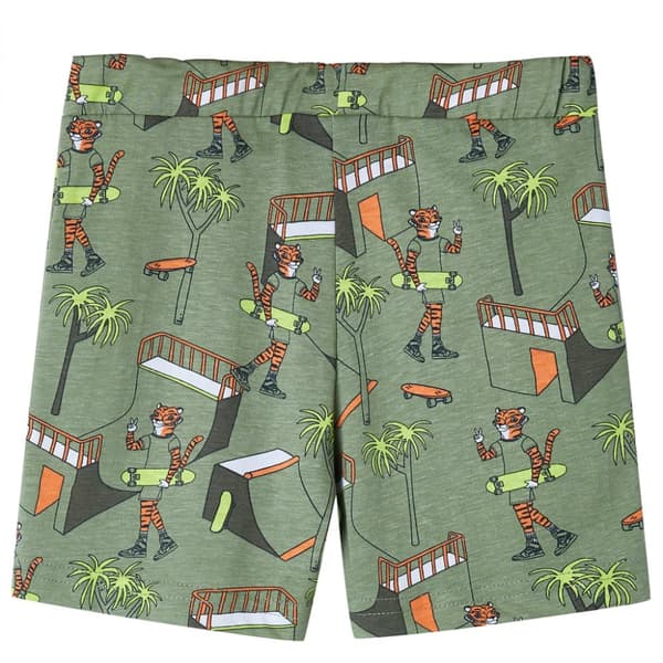 Lasten lyhythihainen pyjama vaalea khaki 128 - Lasten Yövaatteet