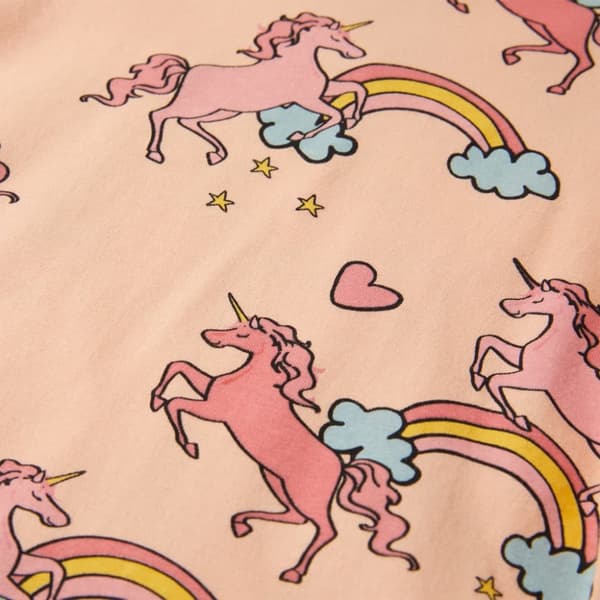 Lasten lyhythihainen pyjama vaaleanoranssi 128 -  Lasten Yövaatteet