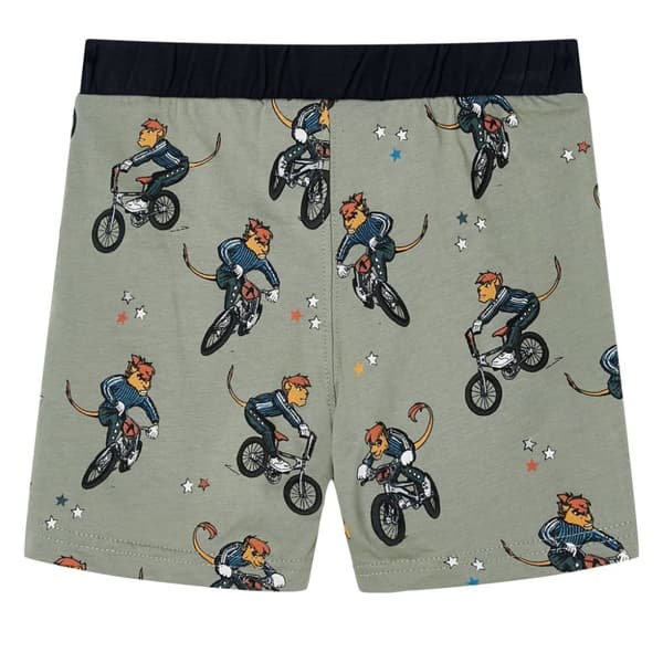 Lasten lyhythihainen pyjama vaalea khaki 116 -  Lasten Yövaatteet