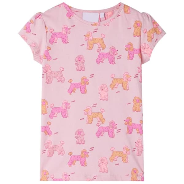 Barnpyjamas med korta ärmar ljusrosa 140