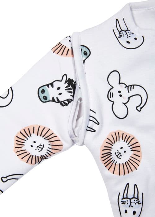 Meyco Baby Animal babysovsäck med dragkedja i ärmar - flerfärgad - 70 cm - 2,5 TOG