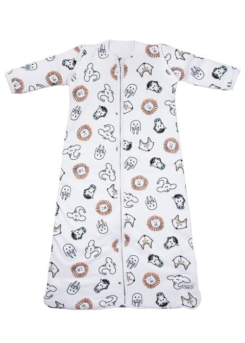 Meyco Baby Animal babysovsäck med dragkedja i ärmar - flerfärgad - 70 cm - 2,5 TOG
