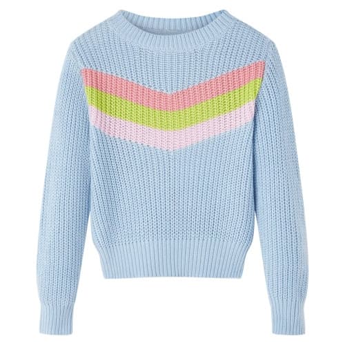 Stickad tröja för barn blå 116
