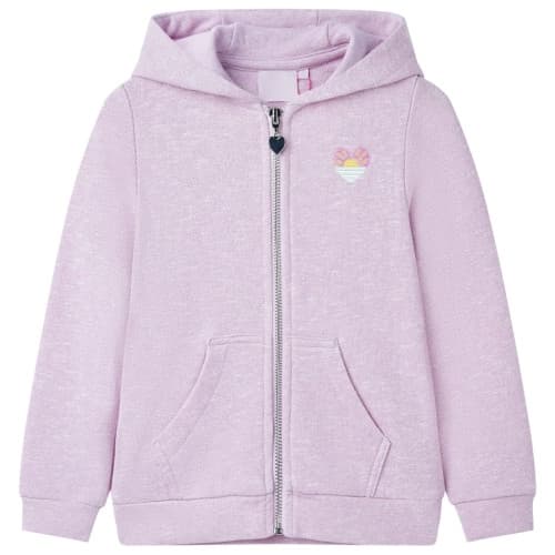 Barnhoodie med dragkedja lila mix 92