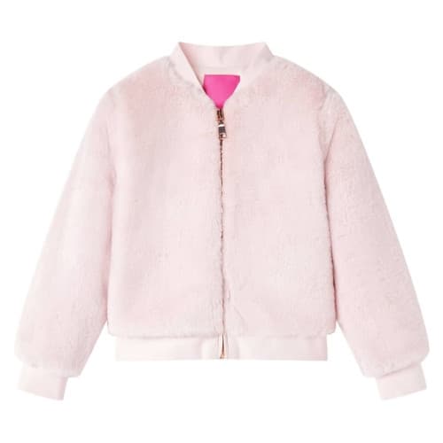 Jacka för barn konstpäls rosa 128