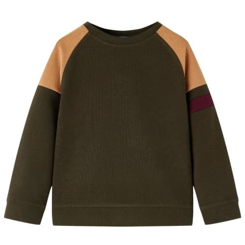 Tröja för barn mörk khaki och beige 140