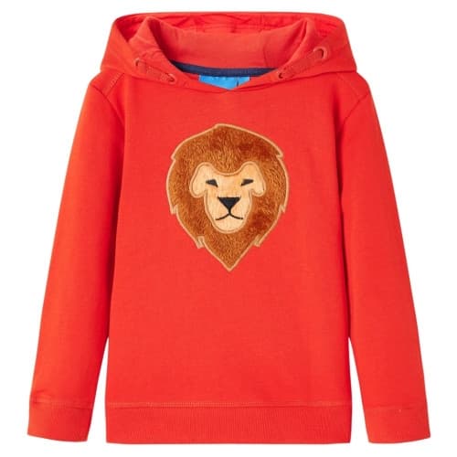 Barnhoodie röd 140