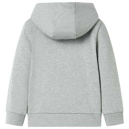 Barnhoodie med dragkedja khaki melange 116