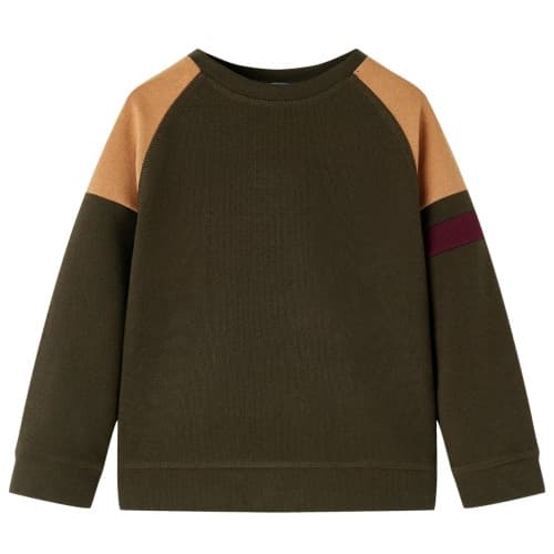 Tröja för barn mörk khaki och beige 92