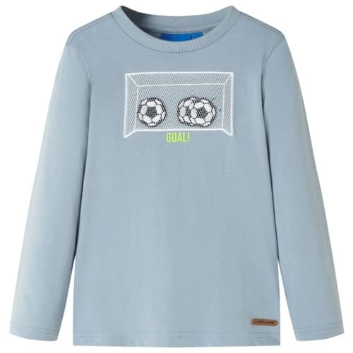 T-shirt med långa ärmar för barn ljusblå 140