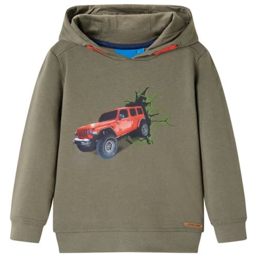 Tröja med huva för barn khaki 92