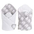 Miniatyrbild 1 av 4: Vändbar minky swaddle filt, Elephants