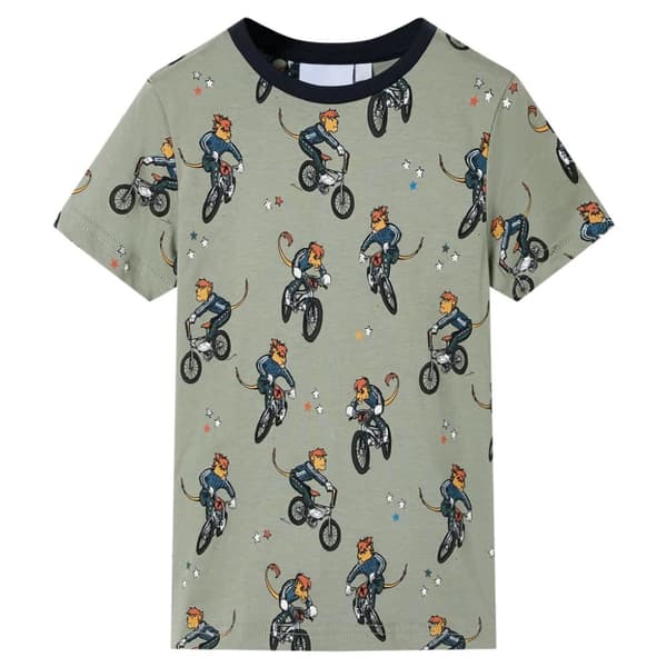 Barnpyjamas med korta ärmar ljus khaki 128