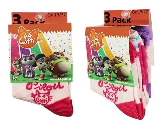 44 Cats Barnstrumpor / Strumpor för Barn - 3-Pack