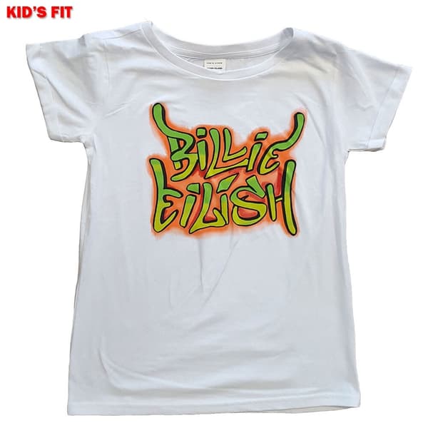 Billie Eilish Kids Girls T-Shirt: Graffiti (Skinny Fit) (5-6 Years)
