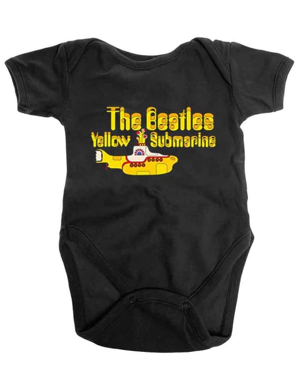 The Beatles Baby Grow Yellow Submarine Logo and Sub Official 0 to 24 Months