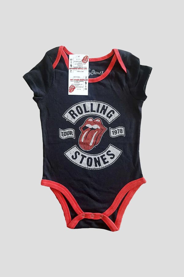 The Rolling Stones Baby Grow US Tour 1978 Official Black 0 to 24 Months