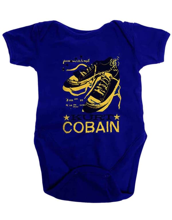 Kurt Cobain Baby Grow Laces Logo Official Navy Blue 0 to 24 Months