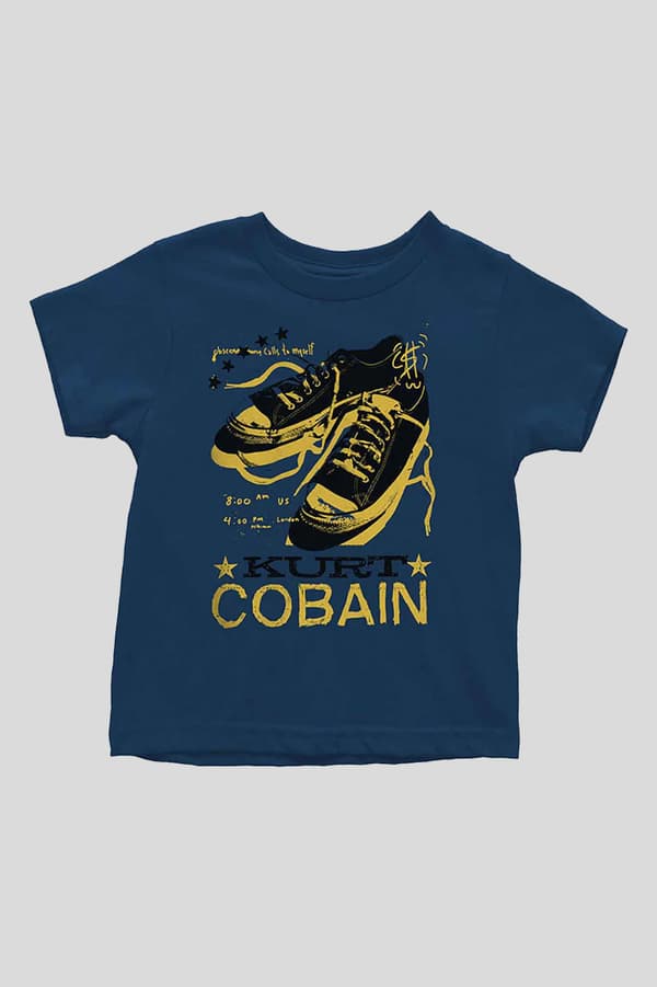 Kurt Cobain Toddler T Shirt Laces Nirvana Official Navy Blue 12 months to 5 yrs