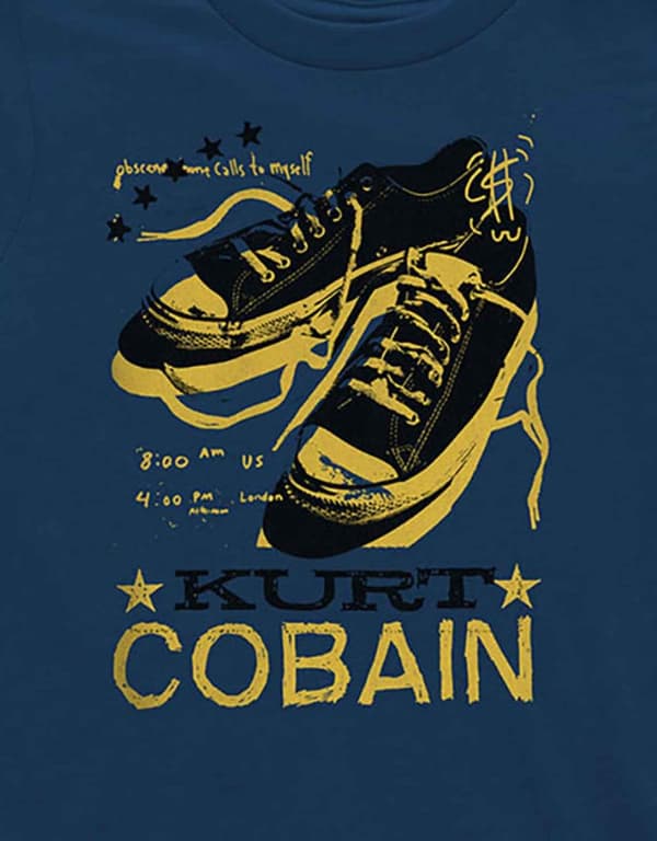 Kurt Cobain Toddler T Shirt Laces Nirvana Official Navy Blue 12 months to 5 yrs