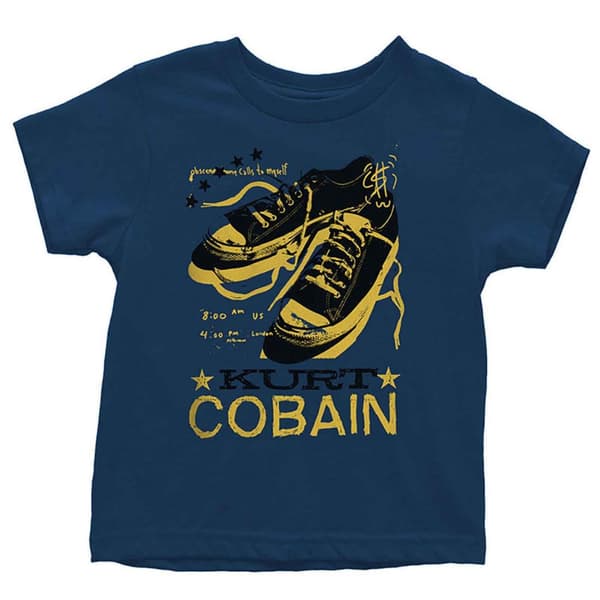 Kurt Cobain Toddler T Shirt Laces Nirvana Official Navy Blue 12 months to 5 yrs