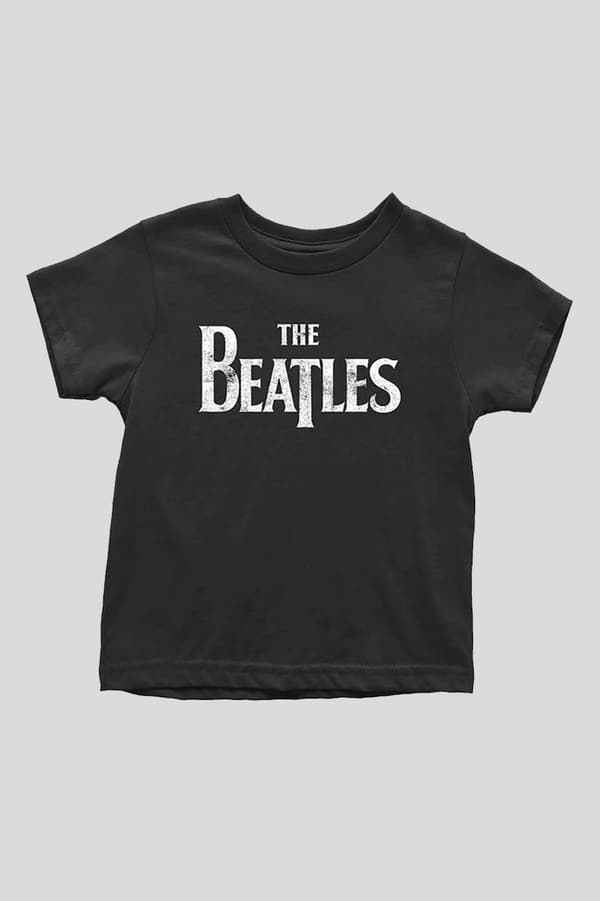 The Beatles Toddler T Shirt Drop T Logo Official Black 12 months to 5 yrs