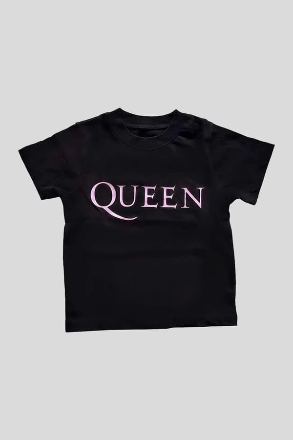 Queen Toddler T Shirt Pink Band Logo Official Black 12 months to 5 yrs