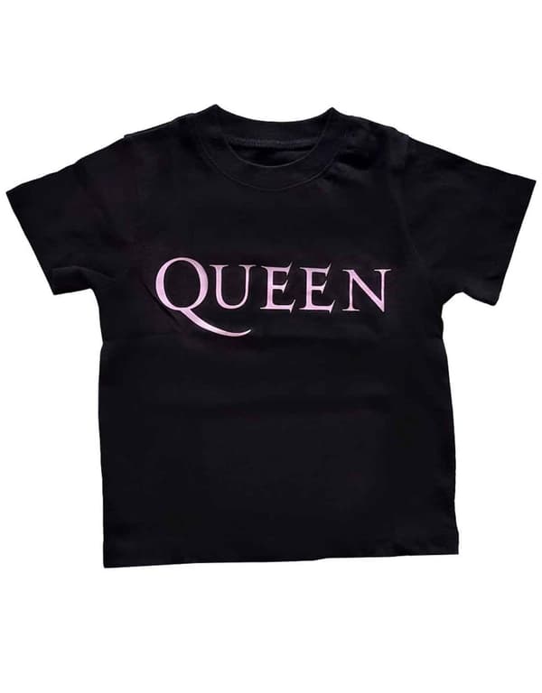 Queen Toddler T Shirt Pink Band Logo Official Black 12 months to 5 yrs