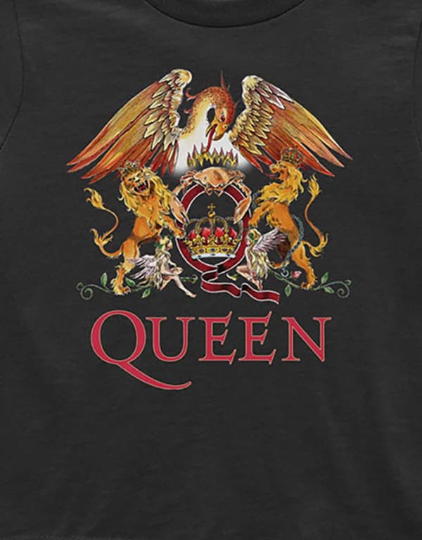 Queen Toddler T Shirt Classic Crest Logo Official Black 12 months to 5 years