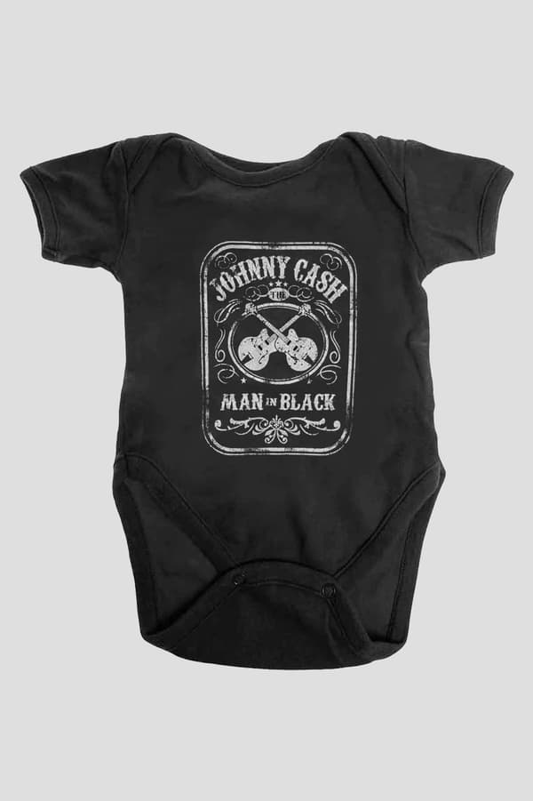 Johnny Cash Baby Grow Little Man In Black Official Black 0 to 24 Months