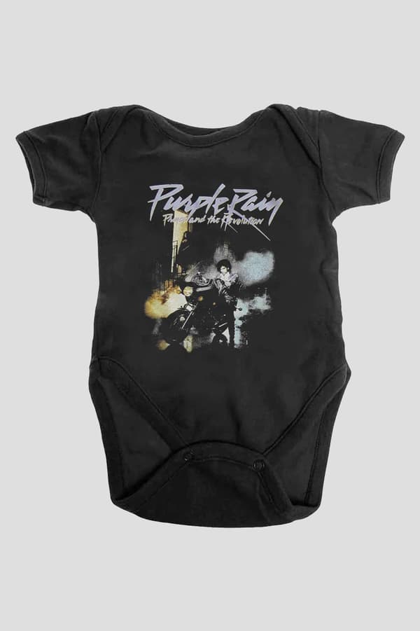 Prince Baby Grow Purple Rain Logo Official Black 0 to 24 Months