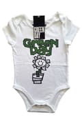 Miniatyrbild 1 av 2: Green Day Baby Grow Flower Pot  Band Logo Official White 0 to 24 Months
