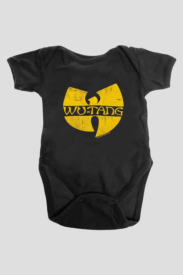 Wu-Tang Clan Baby Grow Band Logo Official Black 0 to 24 Months