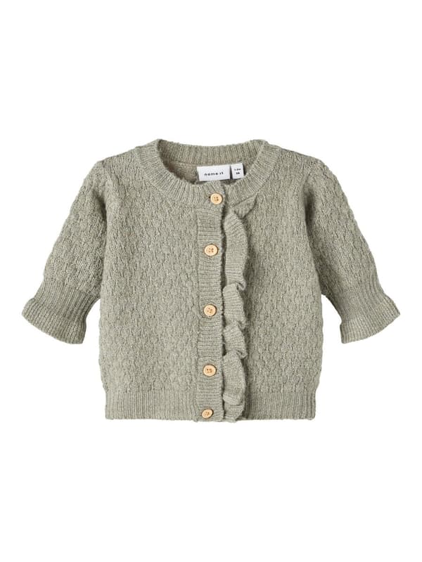 Name it Baby Girl strikket cardigan Sage, størrelse 62