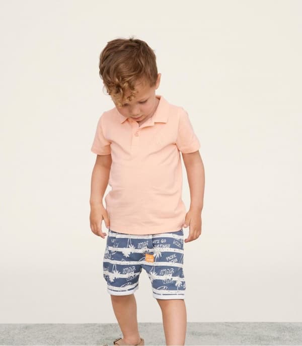 Name it Mini Piké T-shirt, Peach Storlek 110