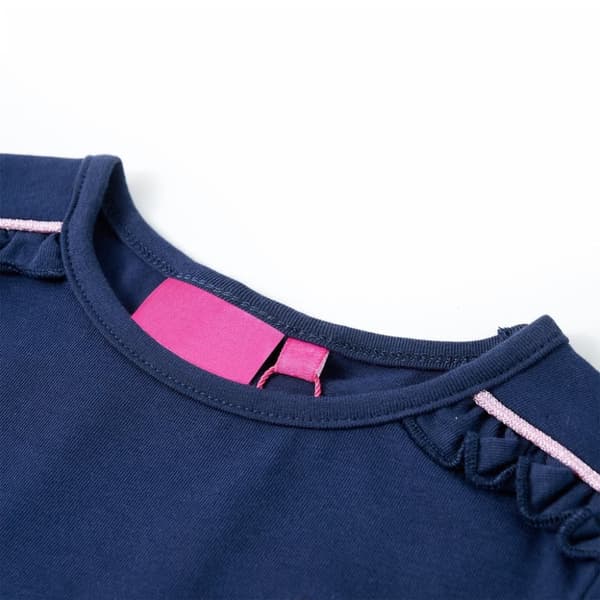 T-shirt med långa ärmar för barn marinblå 128 -  Toppar för barn