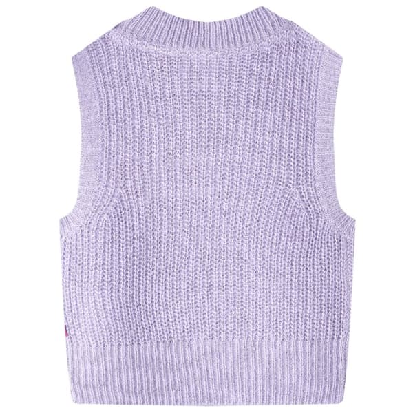 Strikket vest til børn str. 116 strikket lyslilla -  Toppe til børn